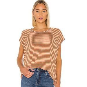 FREE PEOPLE Halo Stripe Tee In Copper size XS